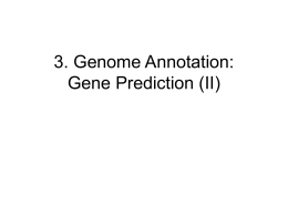 Gene Prediction: Statistical Approaches - CS Division