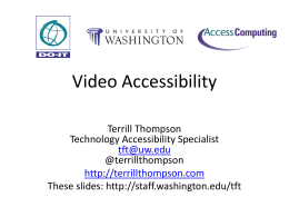 Video Accessibility - University of Washington