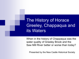The History of Horace Greeley, Chappaqua and its Waters