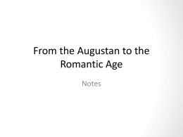 From the Augustan to the Romantic Age