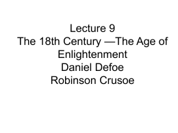 Lecture 9 The 18th Century —The Age of Enlightenment