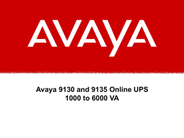Avaya 9135 UPS - Extranet Login