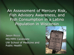 An Assessment of Mercury Risk, Fish Advisory Awareness