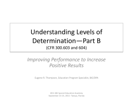 Levels of Determination Improving Performance to …