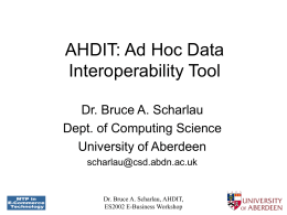 Ad Hoc Interoperability - University of Aberdeen