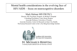 Mental health considerations in the evolving face of HIV