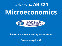 Welcome to BU204 -Macro Economics – Unit 1