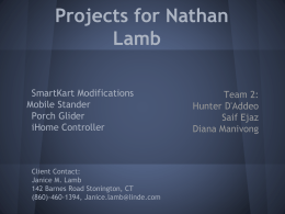 Projects for Nathan Lamb - University of Connecticut