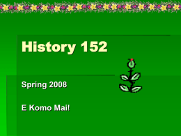 History 152 - University of Hawaii