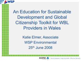 An Introduction to ESDGC Toolkit for Work Based Providers