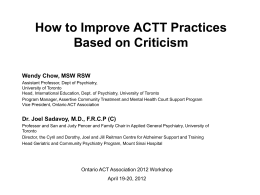 Mount Sinai ACTT in Practices and Actions