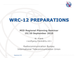 WRC-12 Regional Planning Seminar Presentation: