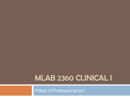 MLAB 2360 Clinical I - Austin Community College District