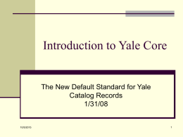 Introduction to Core - Yale University Library | The Heart