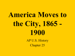 America Moves to the City, 1865