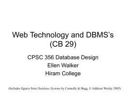 Web Technology and DBMS’s