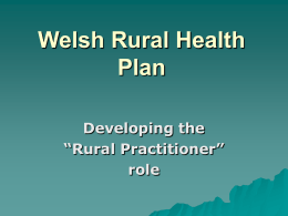 Welsh Rural Health Plan