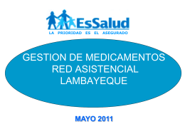 GESTION DE MEDICAMENTOS RED ASISTENCIAL …