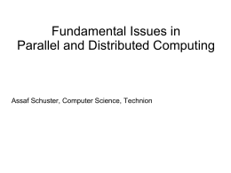 Fundamental Issues in Parallel and Distributed Computing