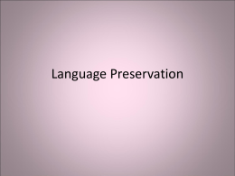 Language Preservation