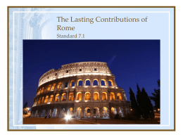 The Lasting Contributions of Rome