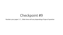 Checkpoint #1