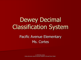 Dewey Decimal System - Website & Collaboration …