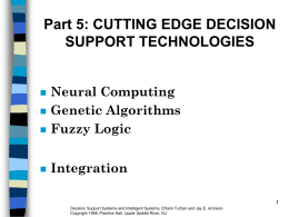 Part 5: CUTTING EDGE DECISION SUPPORT …