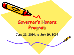 Governor’s Honors Program