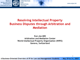 WIPO Arbitration and Mediation Center