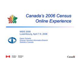 MSIS 2008 - Canadian Census Online Option