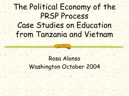 The Political Economy of the PRSP Process Case Studies on