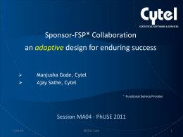 Sponsor-FSP Collaboration: an adaptive design for …