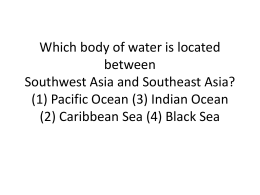 Which body of water is located between Southwest Asia …