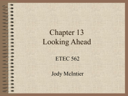 Chapter 13 Looking Ahead