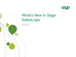 What’s New in Sage SalesLogix - Empath-e