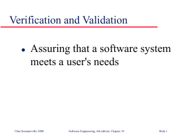 Verification and Validation - George Washington University