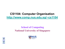 CS1104: Computer Organisation