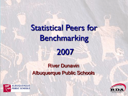 Statistical Peers for Benchmarking and 2004
