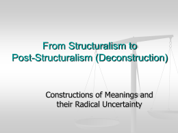 Post-Structuralism: Deconstruction