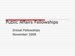 Public Affairs Fellowships: Pickering, Truman, Carnegie
