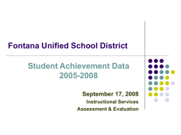 Data Presentation - Fontana Unified School District