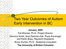 Outcomes of Autism Early Intervention Over 3 Years