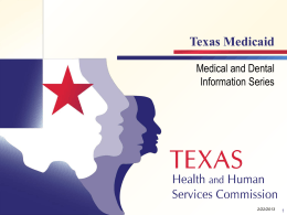 Texas Medicaid Curriculum - Texas Tech University Health