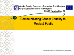 Gender Equality Promotion – Focused on Social Partners