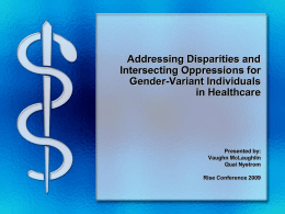 Addressing Disparities and Intersecting Oppressions for