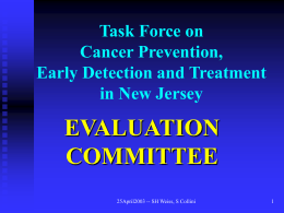 Task Force on Cancer Prevention, Early Detection and