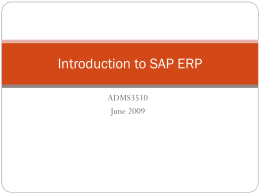 Introduction to SAP ERP PPT