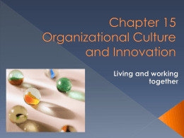 Chapter 15 Organizational Culture and Innovation