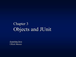 Object and JUnit - University of Arizona